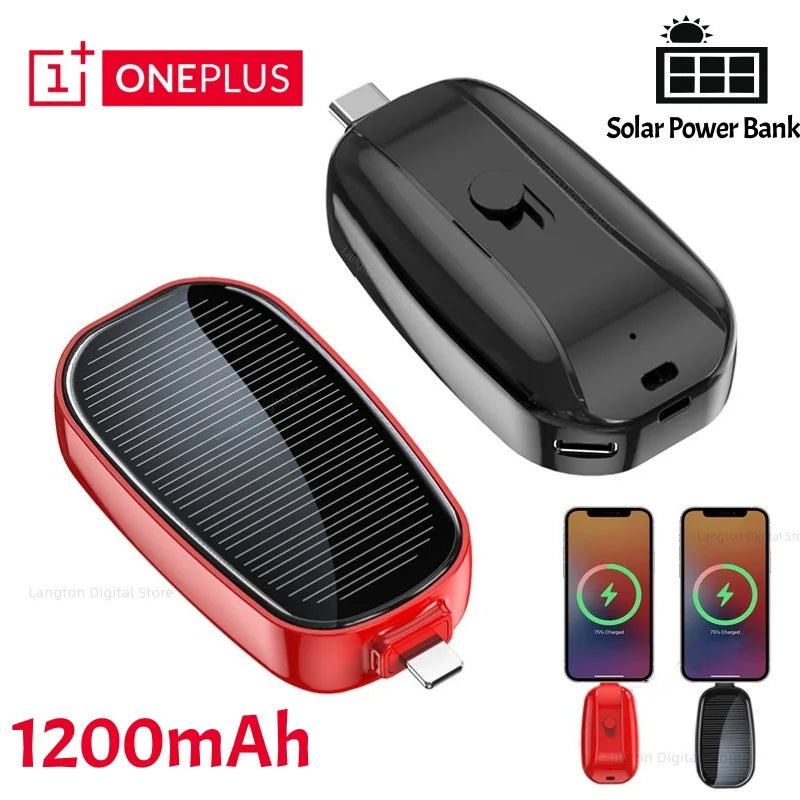 Solar Mini Power Bank Key Ring Portable Charger