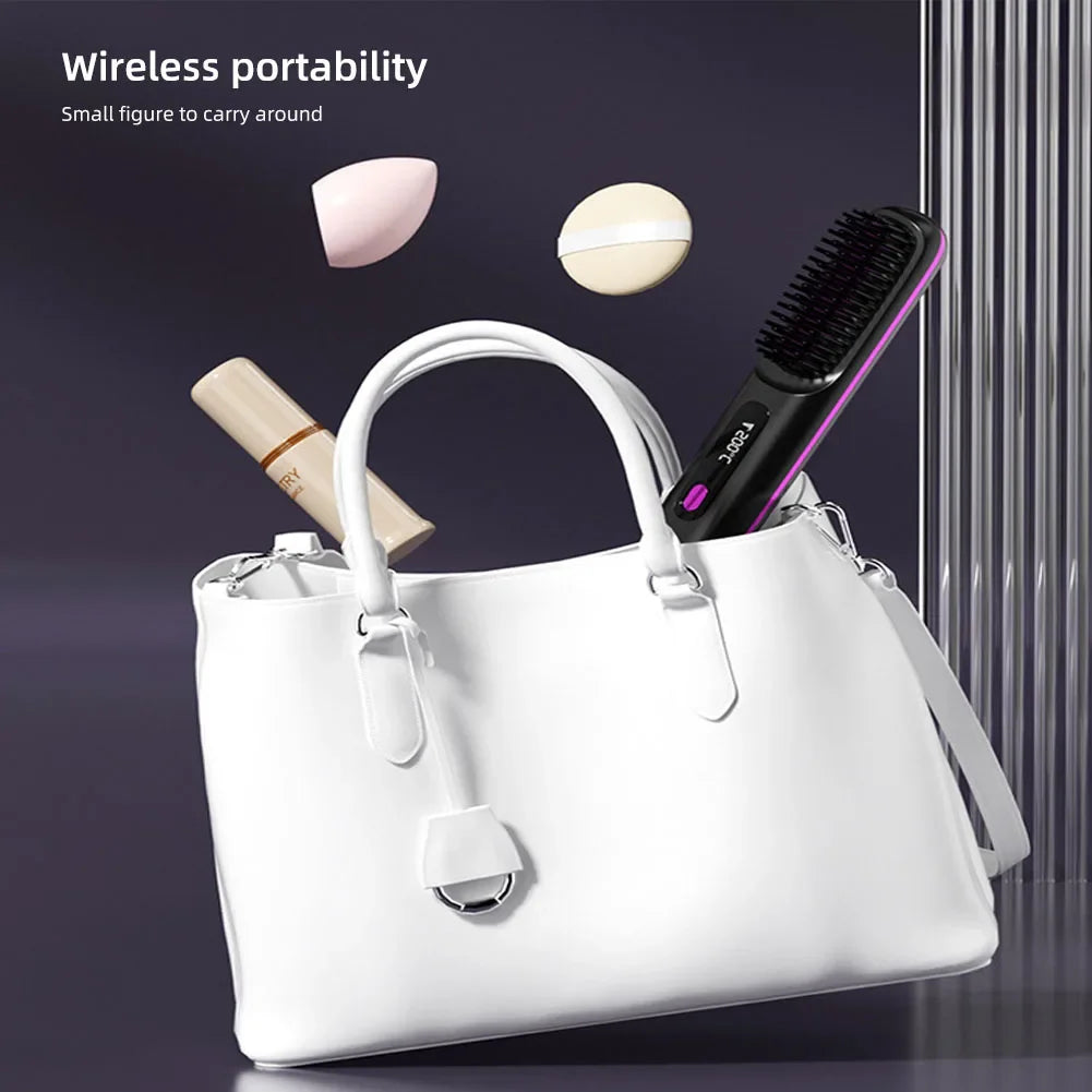 Hair Straightener Brush USB Rechargeable