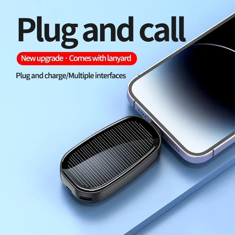 Solar Mini Power Bank Key Ring Portable Charger 