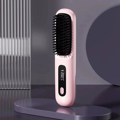 Hair Straightener Brush USB Rechargeable