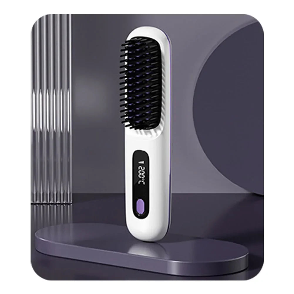 Hair Straightener Brush USB Rechargeable