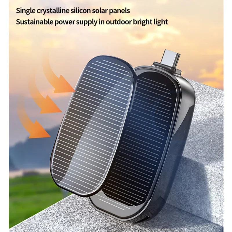 Solar Mini Power Bank Key Ring Portable Charger 