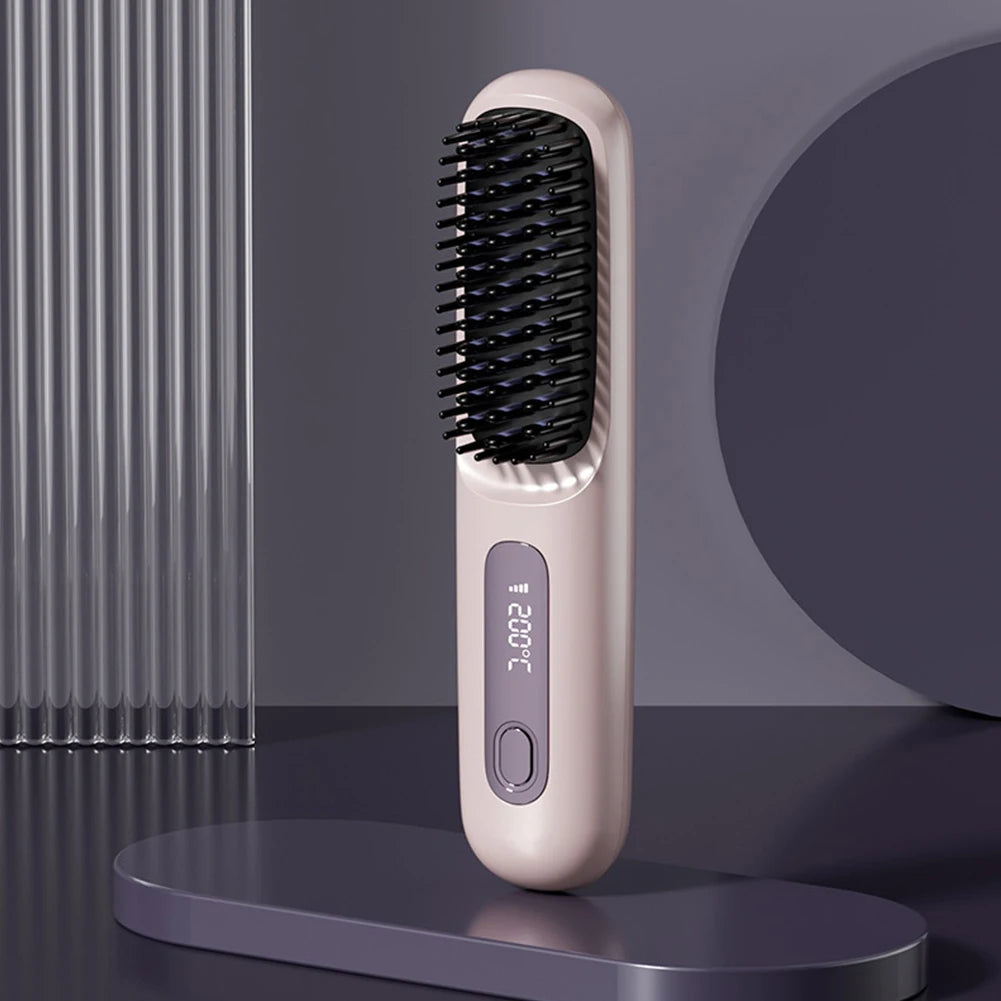 Hair Straightener Brush USB Rechargeable