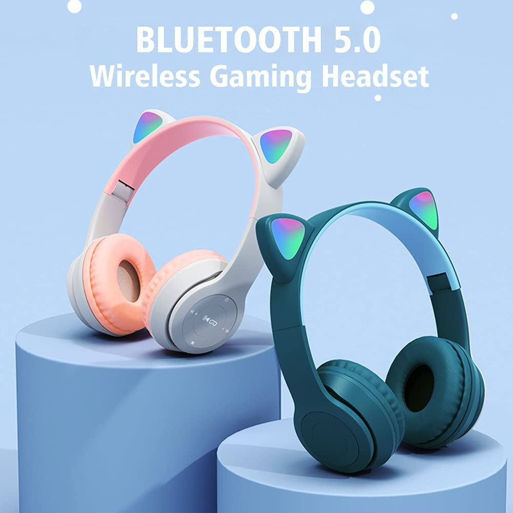 Nuevos Auriculares Oreja Gato Con LED Lindos Bluetooth 5.0