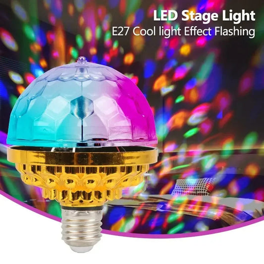 E27 Stage Light Colorful Small Magic Ball Rotating LED Stage Lamp Bulb for DJ Disco Ambient Light