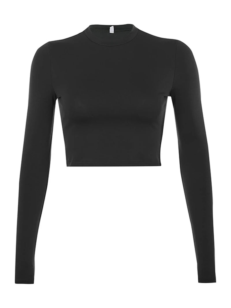 Solid Basic Long Sleeve Womens