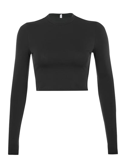 Solid Basic Long Sleeve Womens