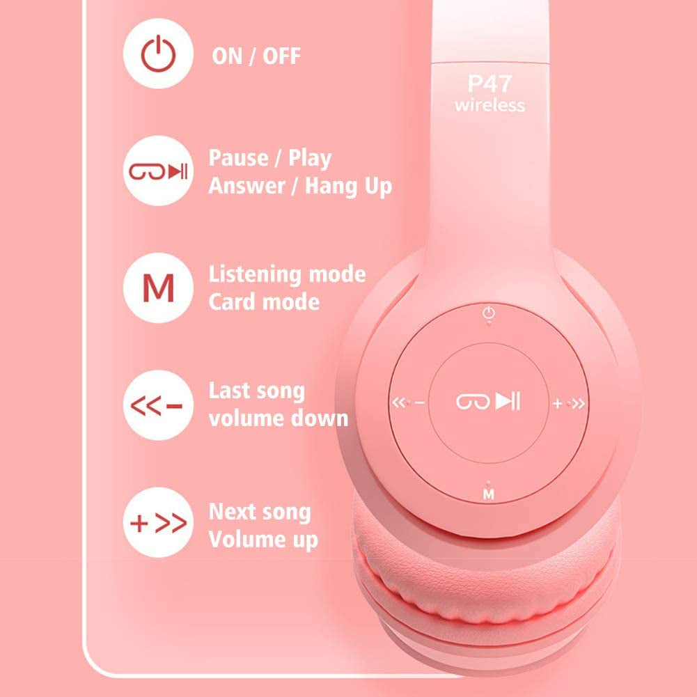 Nuevos Auriculares Oreja Gato Con LED Lindos Bluetooth 5.0