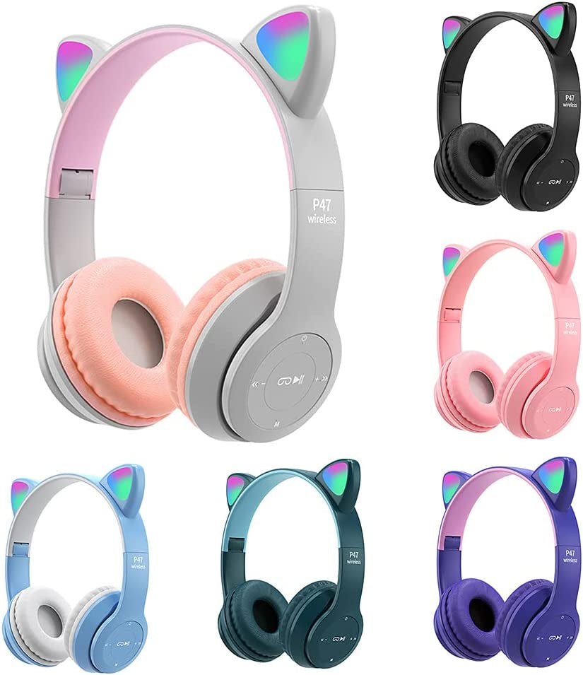 Nuevos Auriculares Oreja Gato Con LED Lindos Bluetooth 5.0