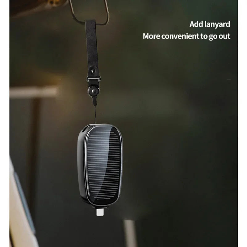 Solar Mini Power Bank Key Ring Portable Charger 