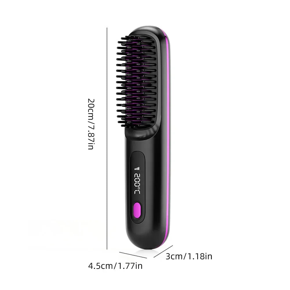 Hair Straightener Brush USB Rechargeable