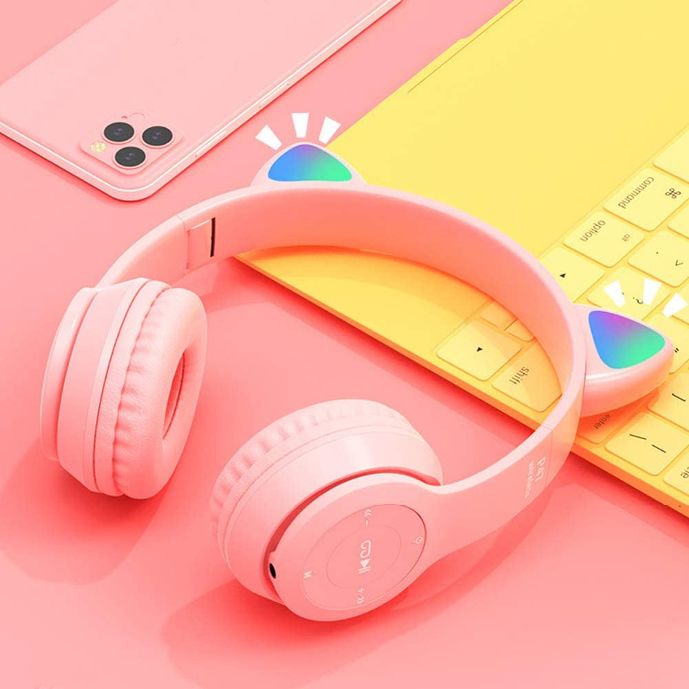 Nuevos Auriculares Oreja Gato Con LED Lindos Bluetooth 5.0
