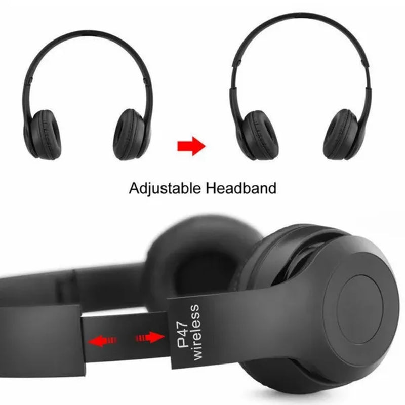 Bluetooth Headphones Wireless Bluetooth 5.0 Heavy Bass Stereo Folding Auriculares with Mic Support TF SD Card