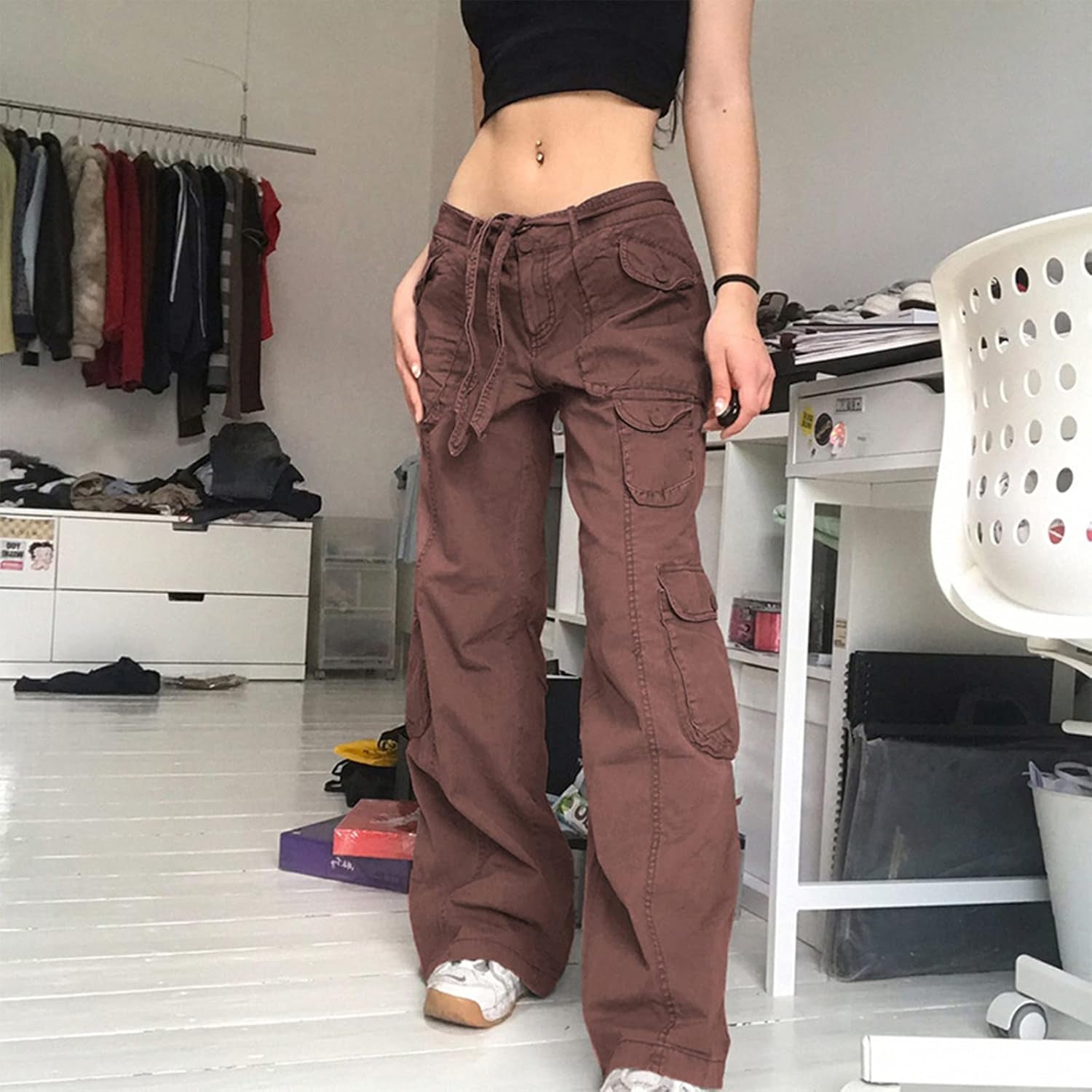 Pantalones vaqueros holgados de cintura alta para mujer, estilo vintage