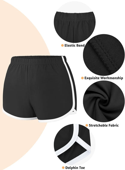 Paquete de 4 pantalones cortos de yoga de algodón para mujer