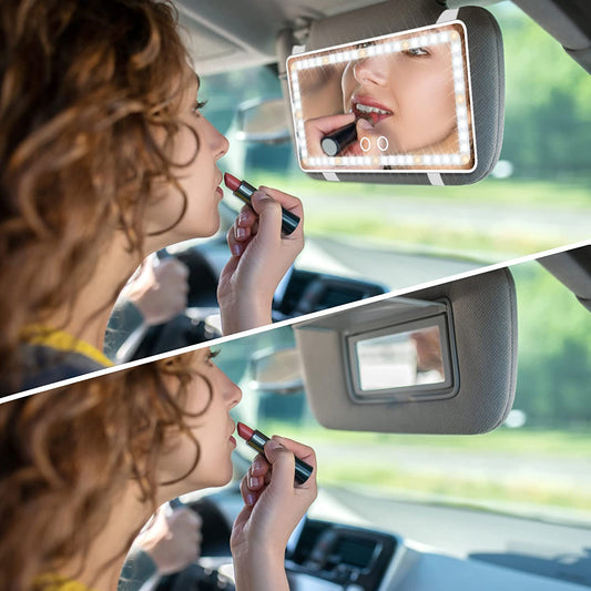 Car Sun Visor Vanity Mirror with Lights