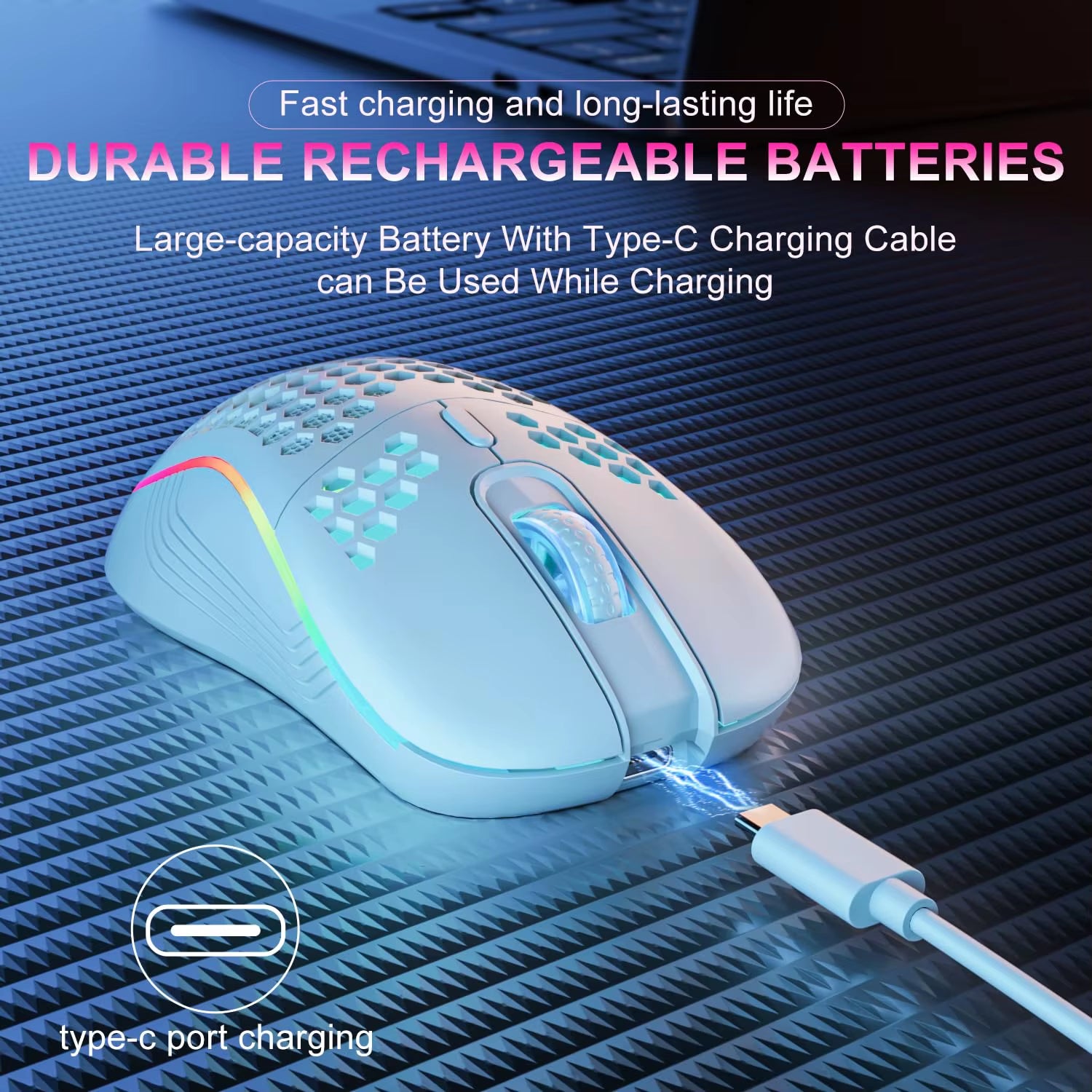 Wireless Mouse with RGB Backlit 6-Button 