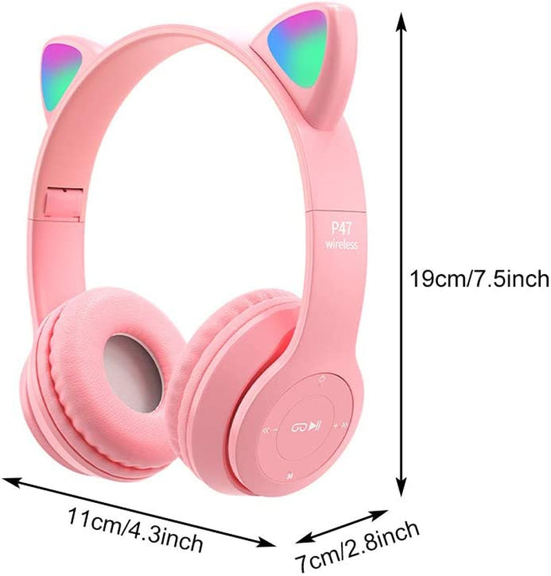 Nuevos Auriculares Oreja Gato Con LED Lindos Bluetooth 5.0