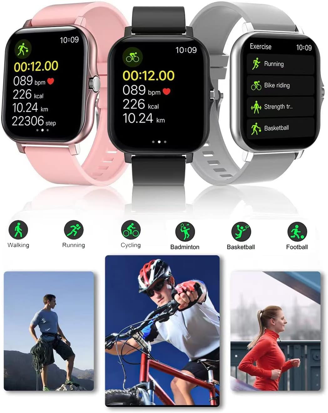 Smart Fitness Tracker Watch for Android/Ios - IP68